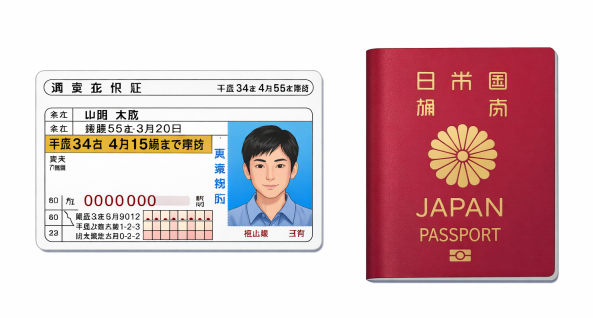 免許証とパスポート