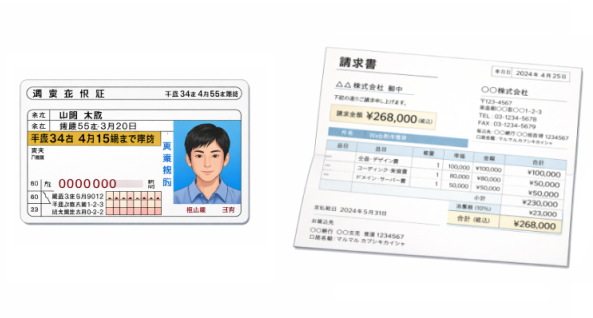 本人確認証と請求書